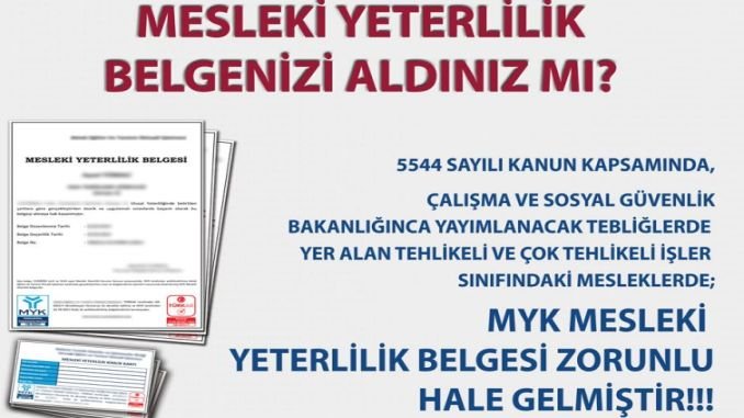 Mesleki Yeterlilik Belgesi Mesleki Yeterlilik Belgesi